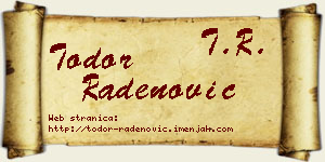 Todor Radenović vizit kartica